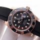 Copy Rolex Submariner Rose Gold Case Black Dial Black Tape Watch (4)_th.jpg